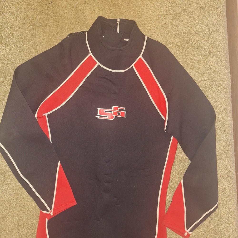 XL Wetsuit Full Body Adult Black Red Neoprene Scuba Dive